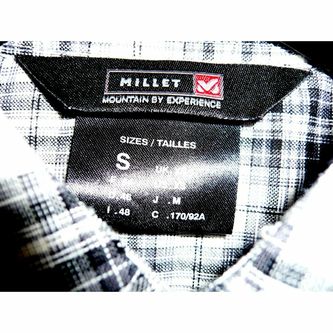 MILLET(ミレー)のMILLET-ミレー ロゴ刺繍 チェック シャツ 白黒　 メンズのトップス(シャツ)の商品写真