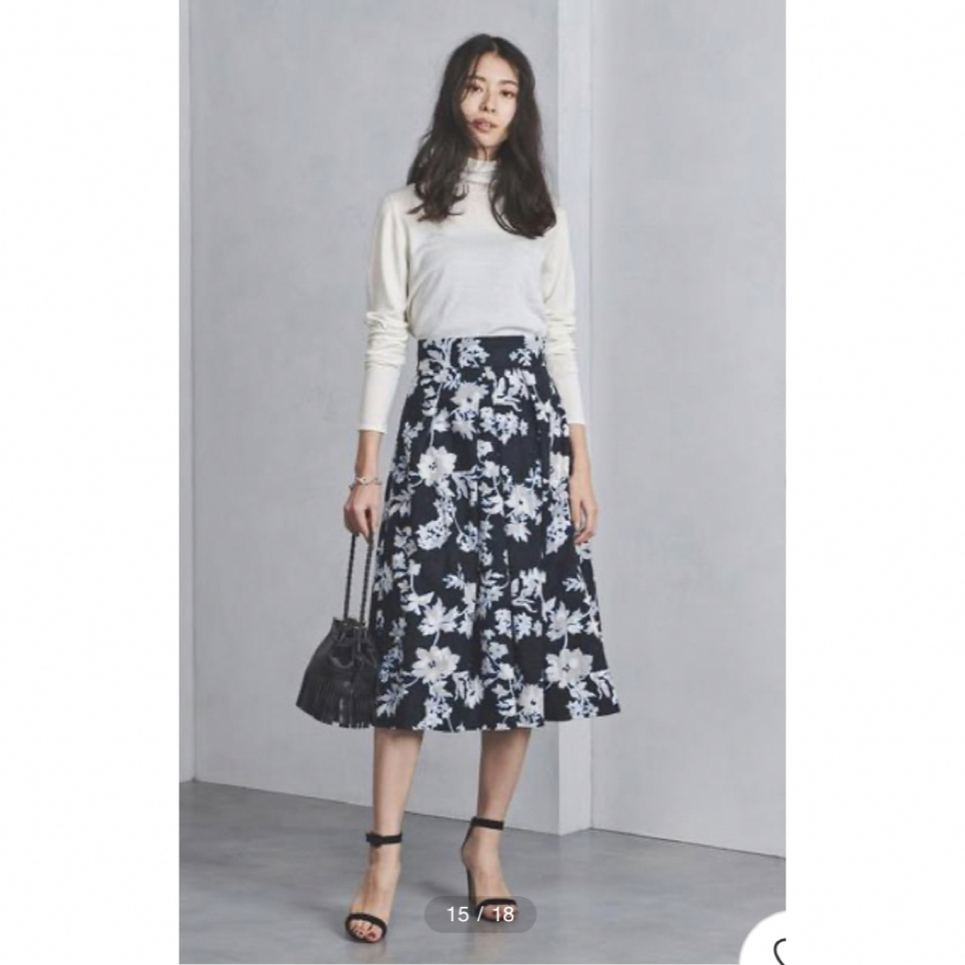 UNITED ARROWS◆UBCSカットジャカードフラワーフレアスカート34