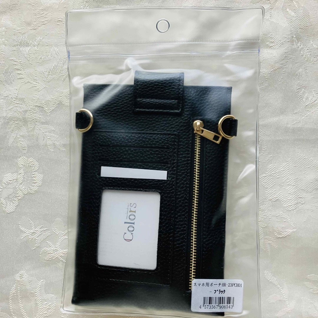 [未使用] スマホショルダーポーチ ブラック スマホポーチ　シンプル レディースのバッグ(ショルダーバッグ)の商品写真