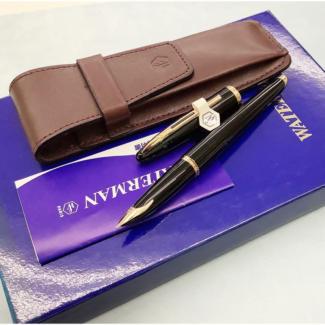 未使用 ウォーターマン 万年筆 カレン 18k waterman ペンケース付き