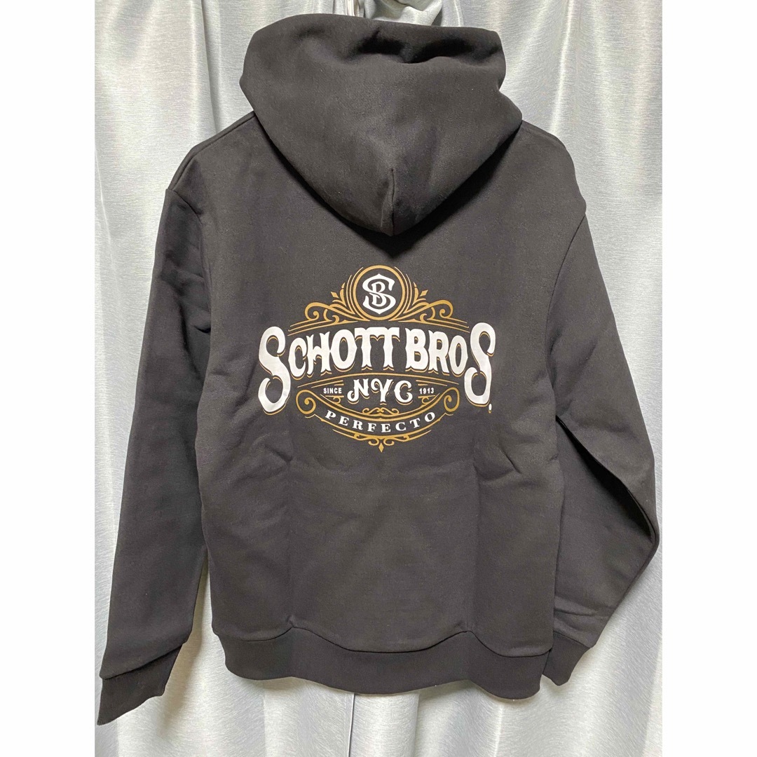 schott(ショット)の新品♪ショット　ブラックフーディ　パーカー　ブラック　メンズパーカー メンズのトップス(パーカー)の商品写真