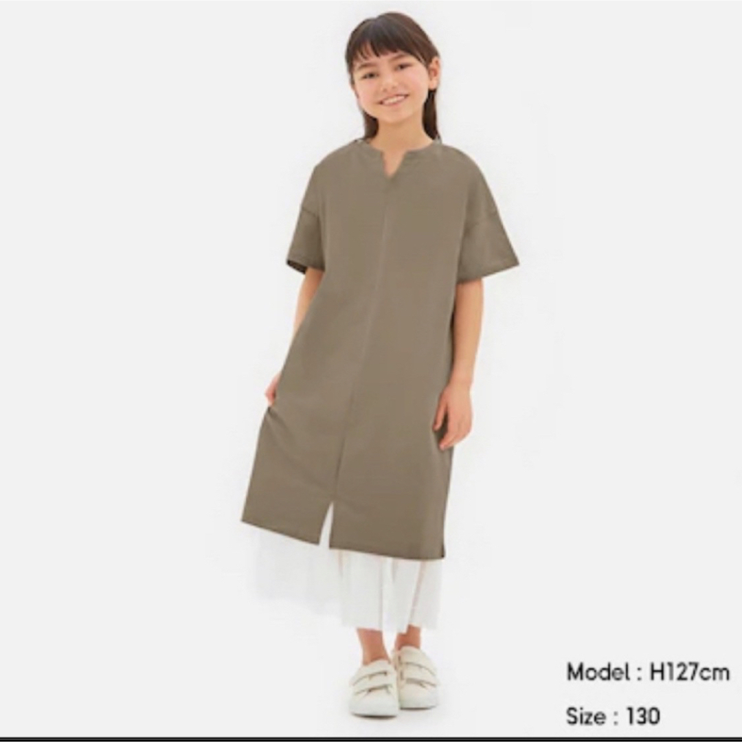 GU(ジーユー)の女の子 110 コーデセット ➀ ワンピース スパッツ キッズ/ベビー/マタニティのキッズ服女の子用(90cm~)(ワンピース)の商品写真