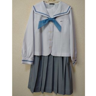 コスプレ　女子　制服　セーラー服　グレー１本線　3点セット　ハロウィン　本物(衣装)