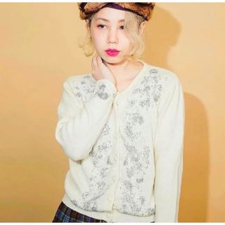 マルテ(Marte)のvintage beads embroidery ivory cardigan(カーディガン)