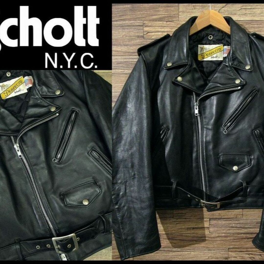 schott - XL USA製 ショット 618 ステアハイド レザー ダブル