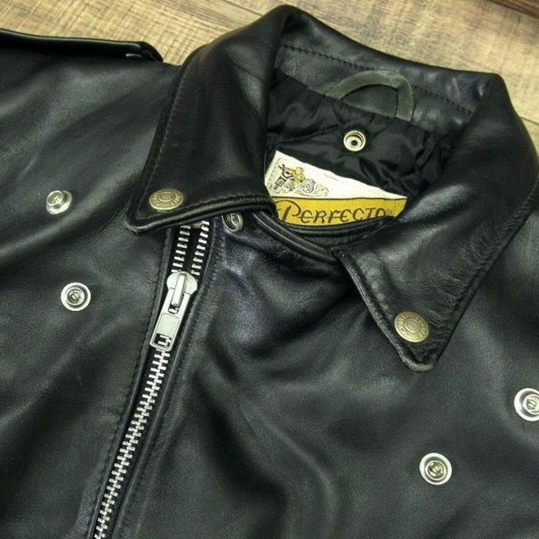 XL USA製 ショット 618 ステアハイド レザー ダブル ライダース 黒 5