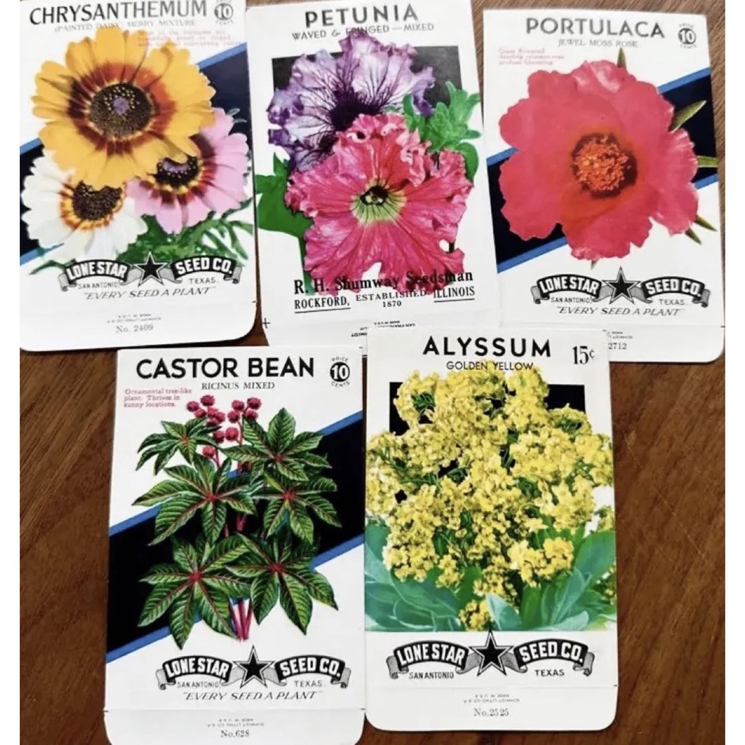 ヴィンテージ シードパケット 16枚セット お花柄 ジャンクジャーナル エンタメ/ホビーのコレクション(印刷物)の商品写真