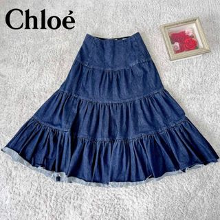 Chloe - Chloe クロエ ティアード エッジデニムスカート カットオフ ...