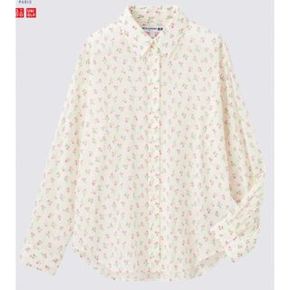 ユニクロ(UNIQLO)の新品タグ付☆ ユニクロ レディース S 長袖 シャツ ブラウス 小花柄 花柄(シャツ/ブラウス(長袖/七分))