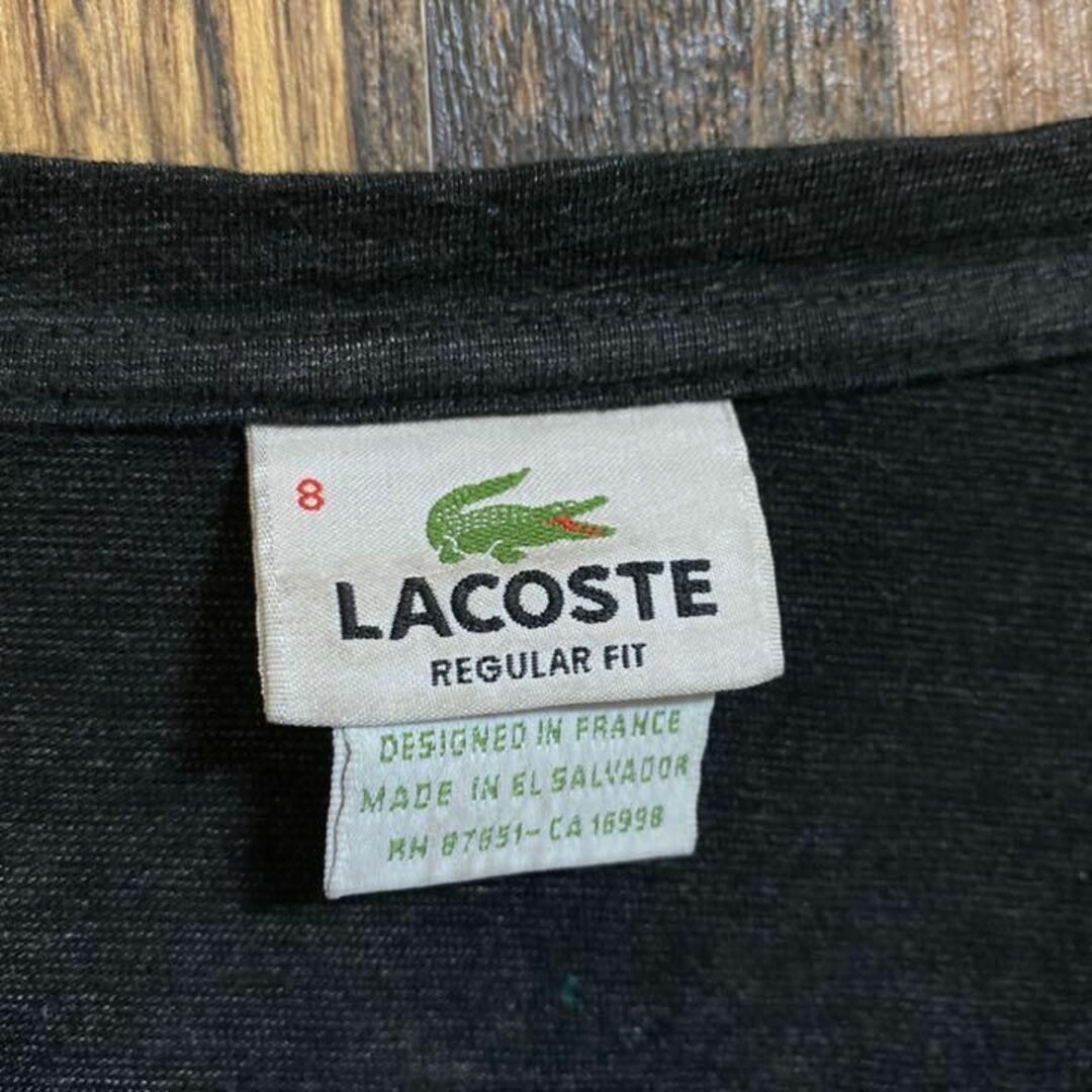 LACOSTE   ラコステ ロゴ ワンポイント Vネック Tシャツ ブラック USA