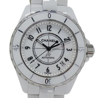 シャネル CHANEL 時計 メンズ ブランド J12 GMT デイト 2000本限定 自動巻き AT セラミック ステンレス SS H2126 ホワイト シルバー 磨き済み