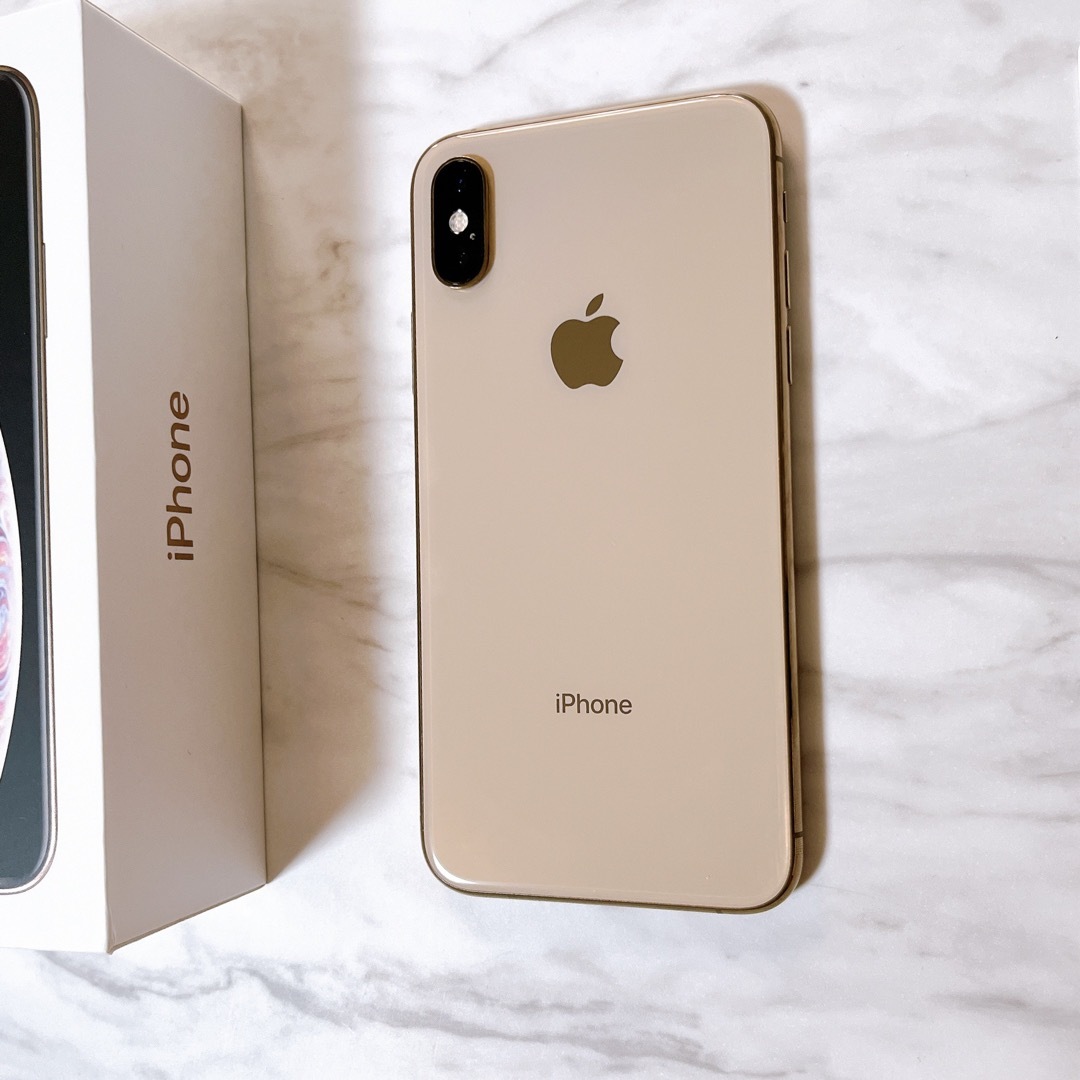 Apple - 美品 iPhoneXS本体 256gb ゴールド SIMフリー バッテリー80