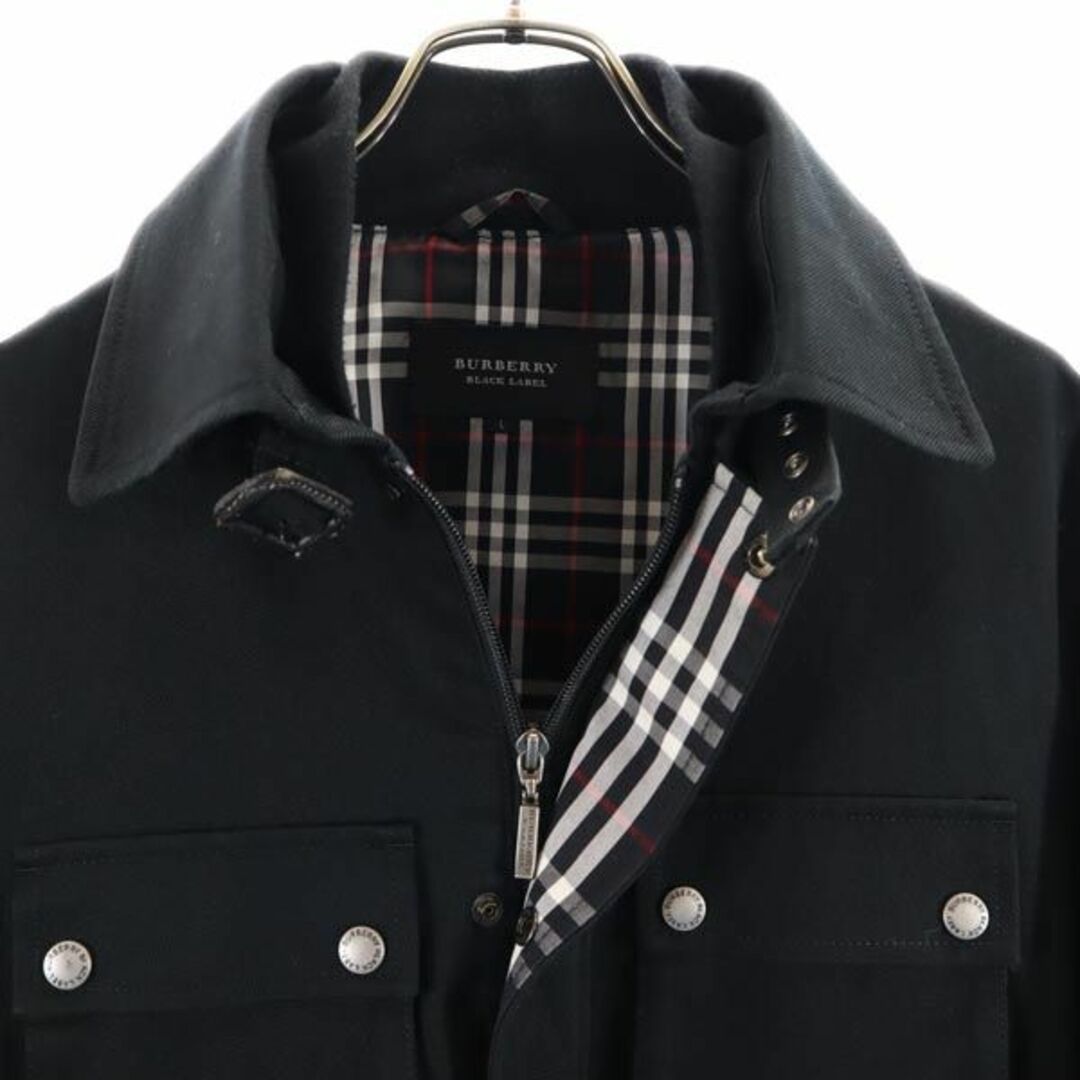 BURBERRY BLACK LABEL(バーバリーブラックレーベル)のバーバリーブラックレーベル 三陽商会 ミリタリージャケット L ブラック BURBERRY BLACK LABEL メンズ 【中古】  【231001】 メンズのジャケット/アウター(ダッフルコート)の商品写真