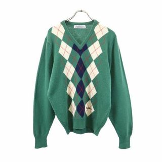 BURBERRY - バーバリーズ 90s オールド ウール100% アーガイル ニット