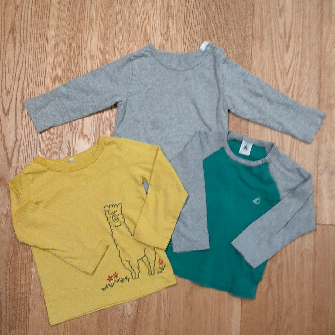 PETIT BATEAU(プチバトー)の長袖Tシャツ　3枚組 キッズ/ベビー/マタニティのキッズ服女の子用(90cm~)(Tシャツ/カットソー)の商品写真