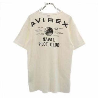 アヴィレックス(AVIREX)のアヴィレックス ロゴプリント 半袖 Tシャツ XL ホワイト系 AVIREX ハニカムワッフル素材 メンズ 【中古】  【231001】(Tシャツ/カットソー(半袖/袖なし))