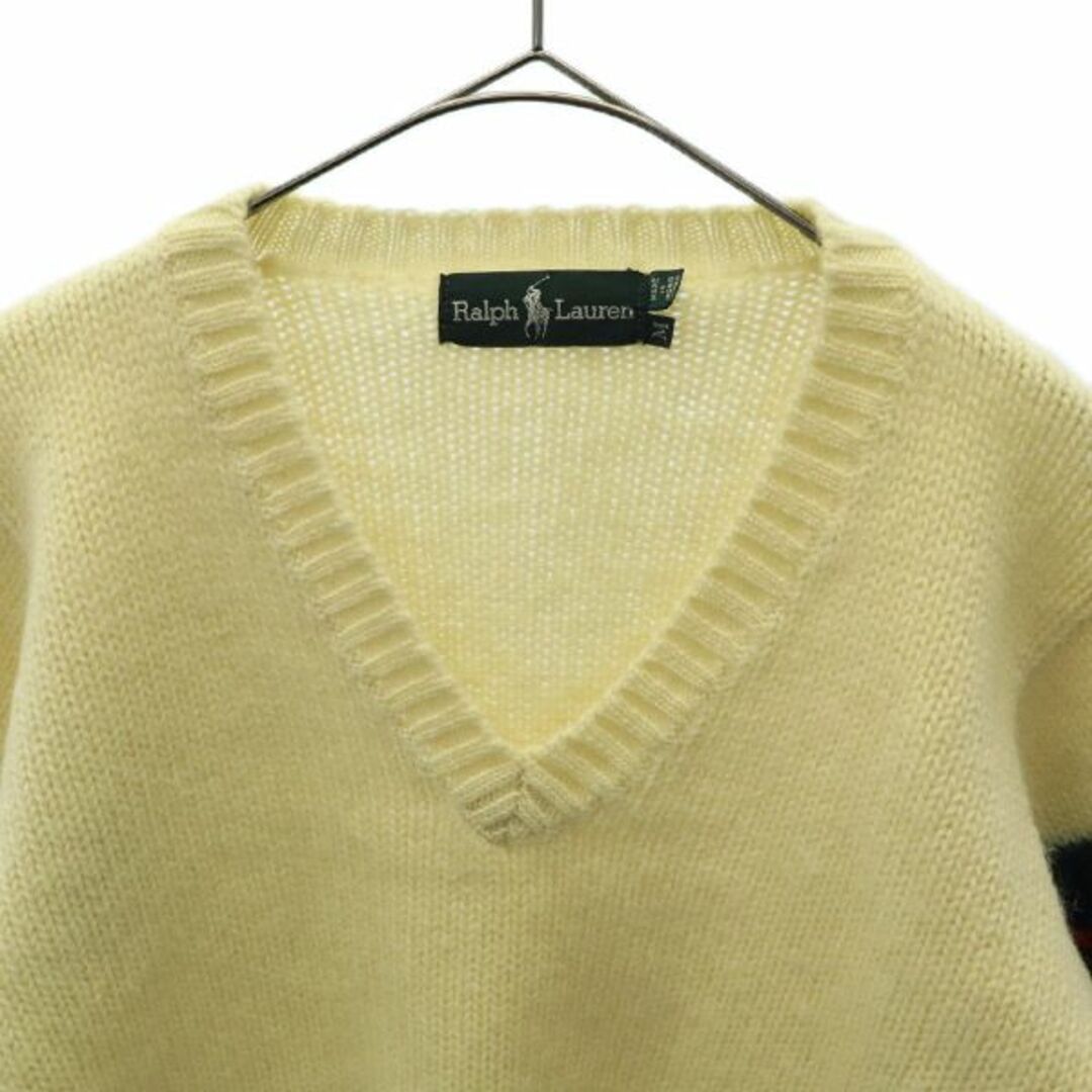 ラルフローレン ライン ウール100% ニット M ベージュ Ralph Lauren Vネック 長袖 セーター レディース 【中古】 【231001】 美品✨ラルフローレン ニット ラナウール100% 長袖 ニット