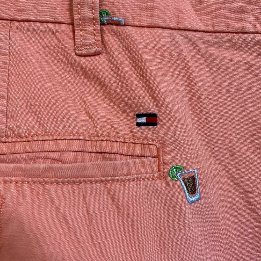 TOMMY HILFIGER(トミーヒルフィガー)のトミーヒルフィガー メンズ ハーフ 柄 ピンク 40 2XL チノパンツ 古着 メンズのパンツ(ショートパンツ)の商品写真