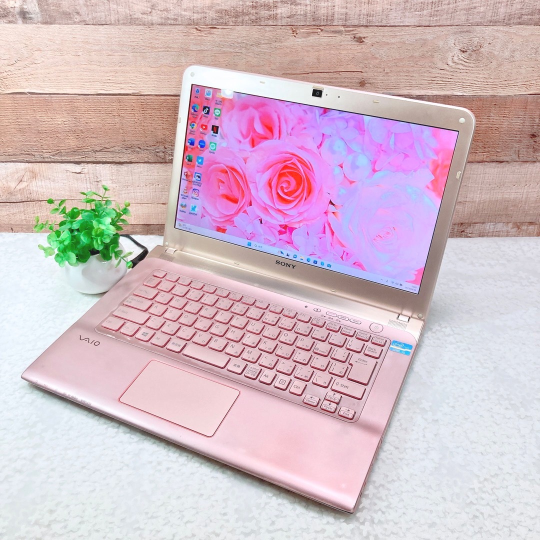 VAIO❣️メモリ8GB❗️SSD256 GB❗️WEBカメラ✨ピンクノートパソコン✨-