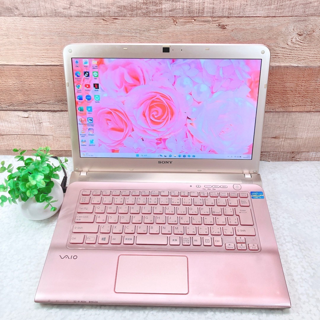 VAIO❣️メモリ8GB❗️SSD256 GB❗️WEBカメラ✨ピンクノートパソコン✨-