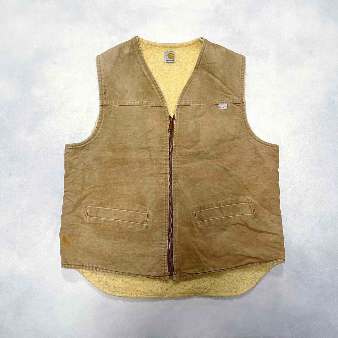 80's USA製 Carhartt カーハート ダック地ベスト - ベスト