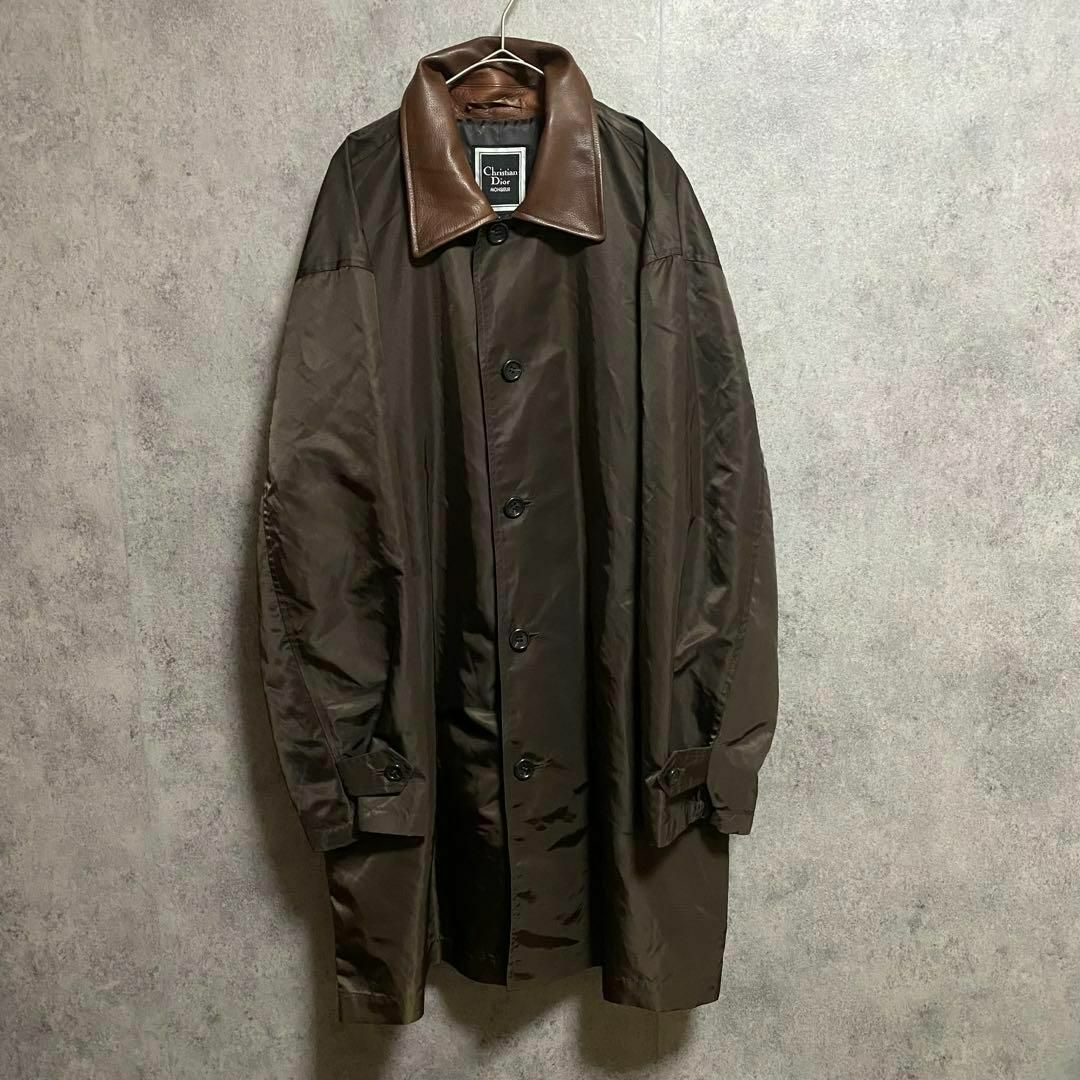 90S クリスチャンディオール ナイロンコート ブラウン メンズL 古着 希少品