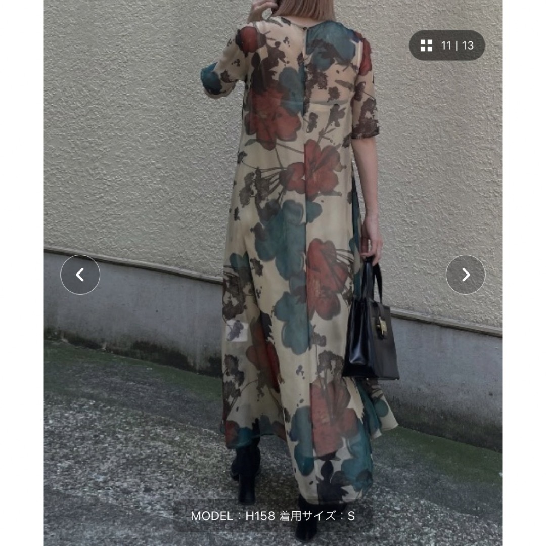 Ameri VINTAGE(アメリヴィンテージ)のアメリAMERI SCAN FLOWER CHIFFON DRESS ワンピース レディースのワンピース(ロングワンピース/マキシワンピース)の商品写真