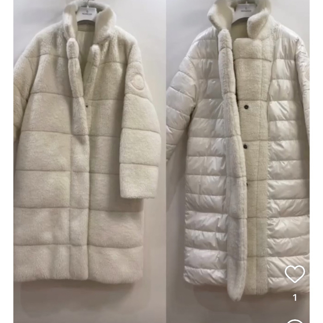 MONCLER(モンクレール)のモンクレール Bagaud ダウンコート ボア リバーシブルアイボリー DIST レディースのジャケット/アウター(ダウンコート)の商品写真