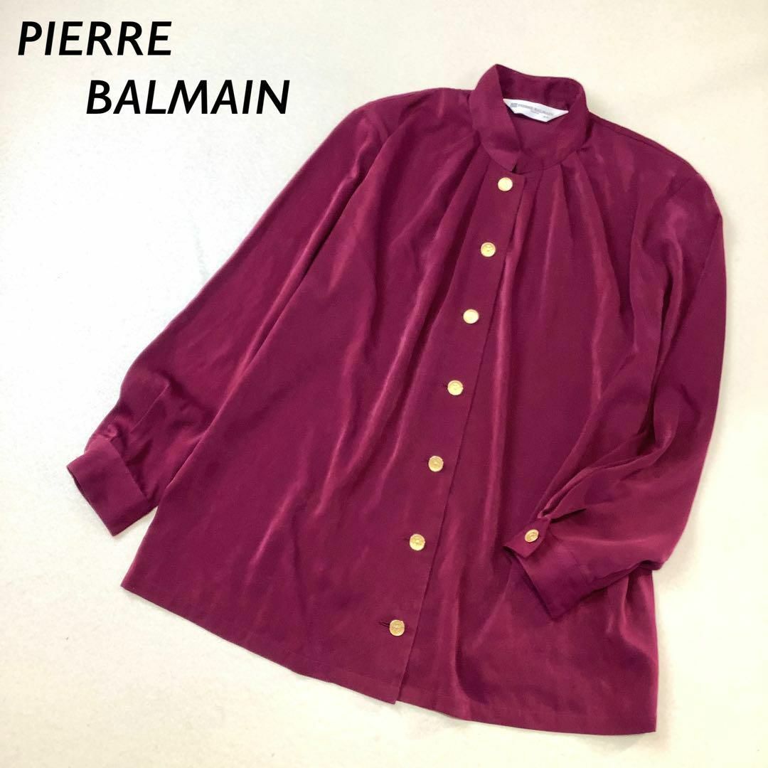 Pierre Balmain - PIERRE BALMAIN ゴールド ボタン ブラウス パープル ...