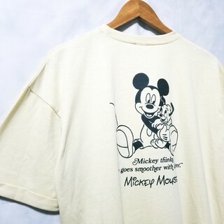 ディズニー(Disney)の新品　ディズニー　Mickey Mouse　Tシャツ　ミッキー　クリーム　LL(Tシャツ(半袖/袖なし))