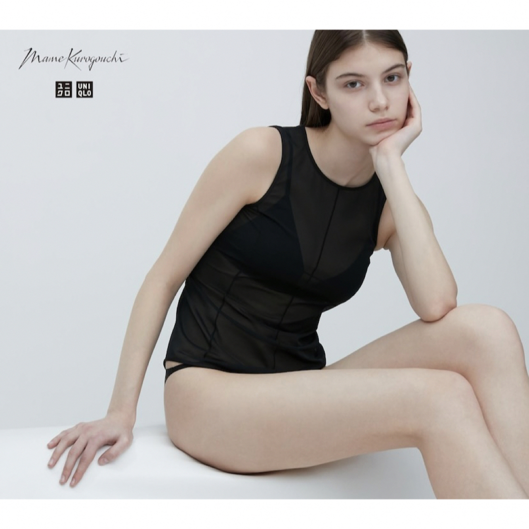 UNIQLO - ユニクロ Mame Kurogouchi シアータンクトップ 黒 XL UNIQLO - ユニクロ Mame Kurogouchi シアータンクトップ 黒 XL