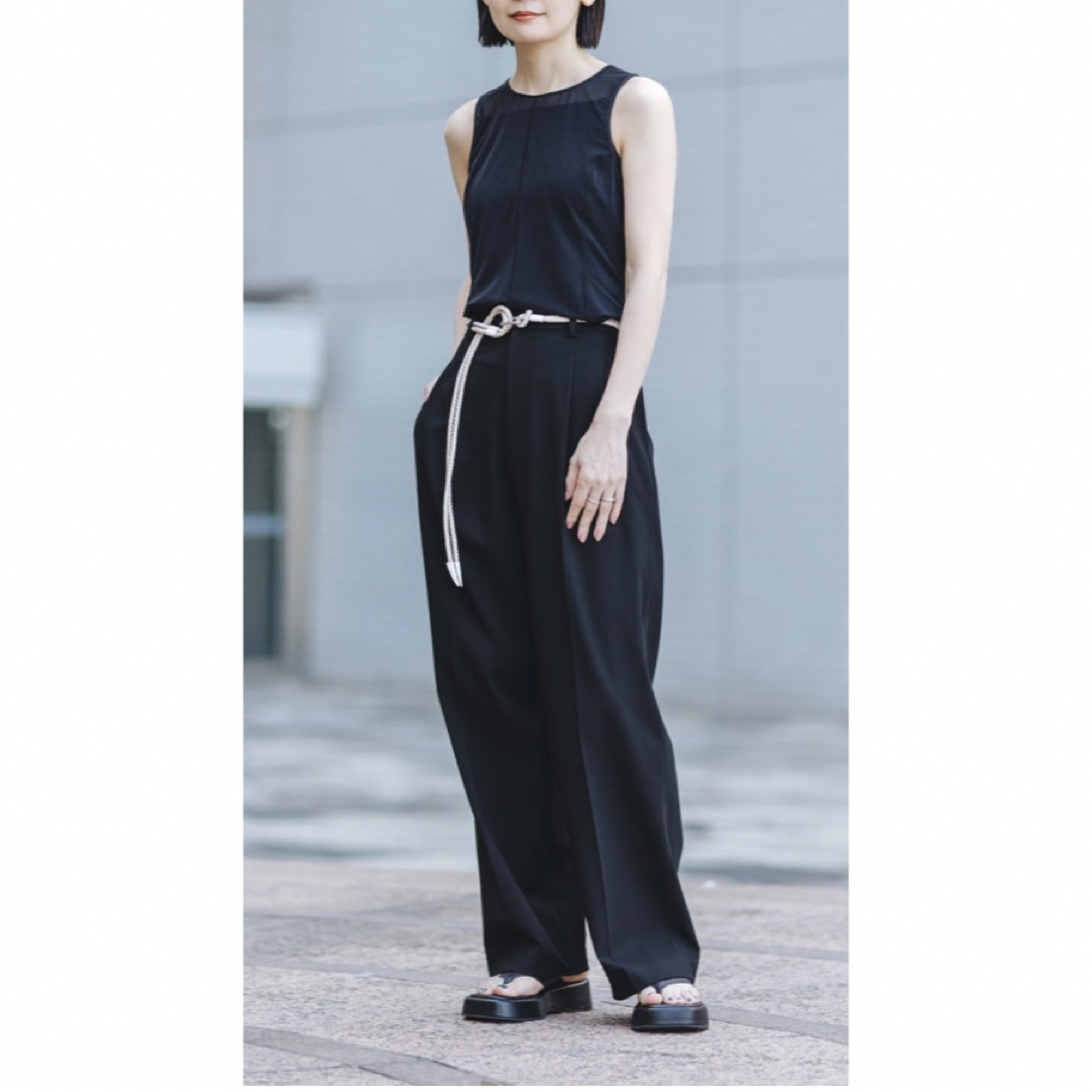 UNIQLO - ユニクロ Mame Kurogouchi シアータンクトップ 黒 XL UNIQLO - ユニクロ Mame Kurogouchi シアータンクトップ 黒 XL