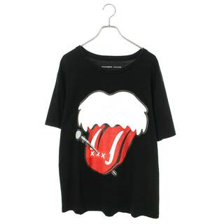 ナンバーナイン(NUMBER (N)INE)のナンバーナイン ×ゴッドセレクショントリプルエックス GOD SELECTION XXX リップタンプリントTシャツ メンズ L(Tシャツ/カットソー(半袖/袖なし))