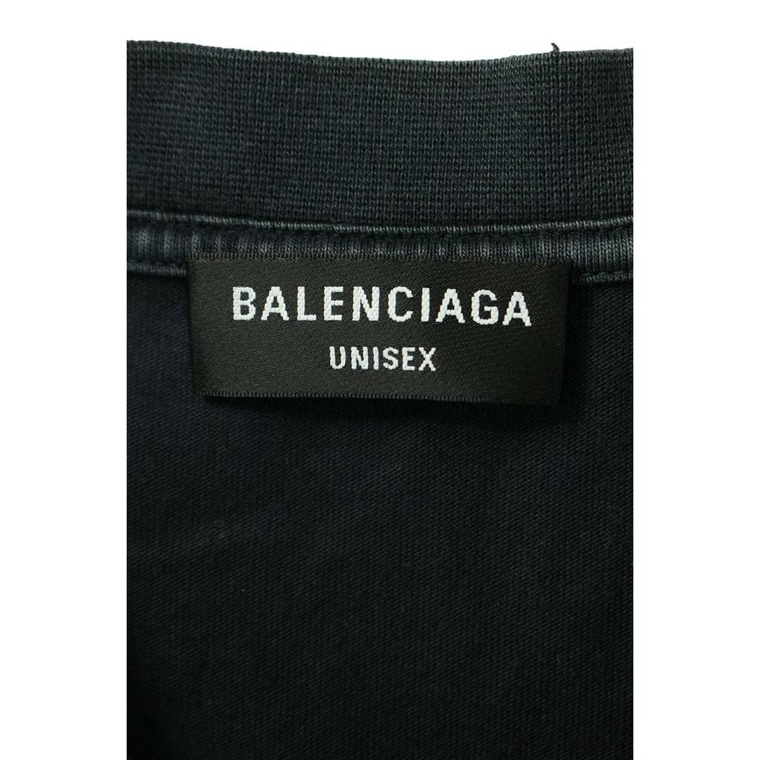 バレンシアガ  22SS  612966 TLVJ1 Maison Balenciagaクラッシュ加工Tシャツ メンズ M