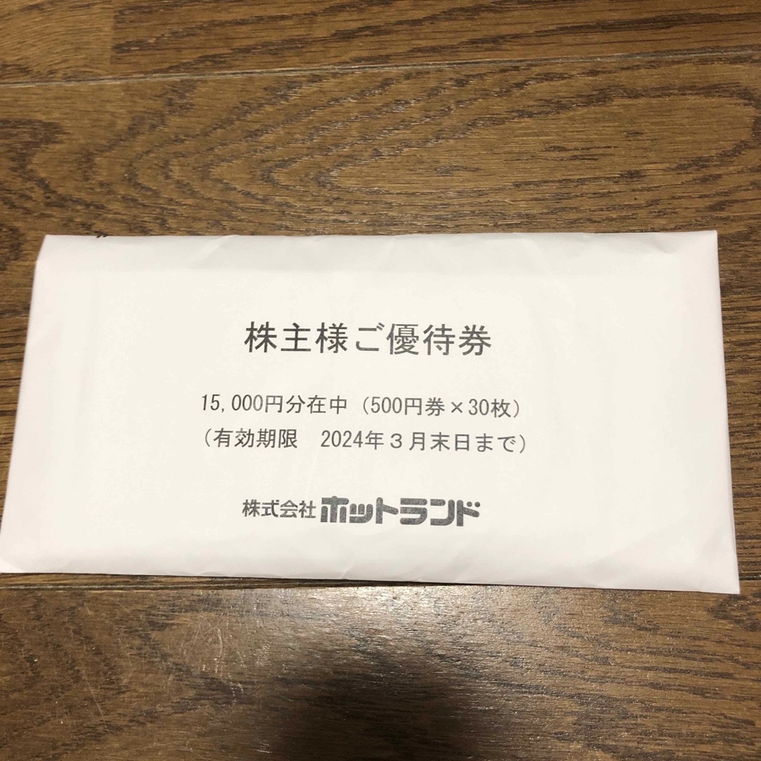 最新 銀だこ ホットランド 株主優待 1,5000円分 - フード/ドリンク券
