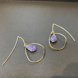 【お値下げ中】agete パープルピアス