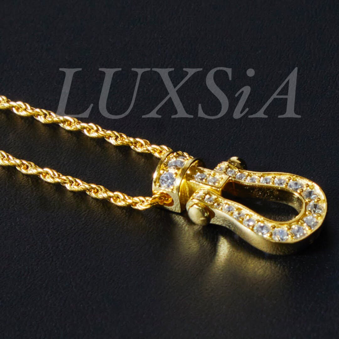 ホースシューネックレス メンズ レディース シルバー925製 22k