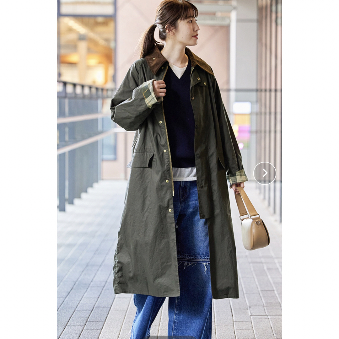 BARBOUR BURGHLEY OSオイルドコットンロングコート　サイズ40