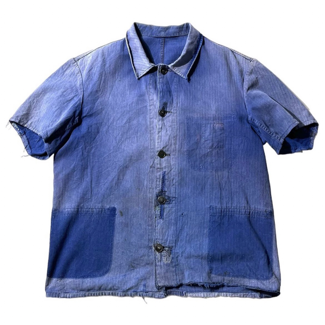 60s〜 Vintage Euro Cotton Work S/S Shirt