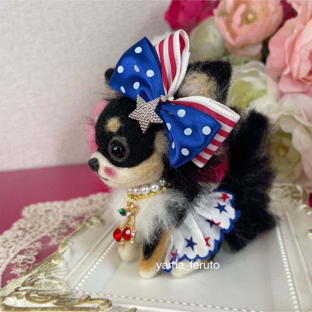 ♡♡羊毛フェルト犬♡チワワちゃん♡ブラックタン