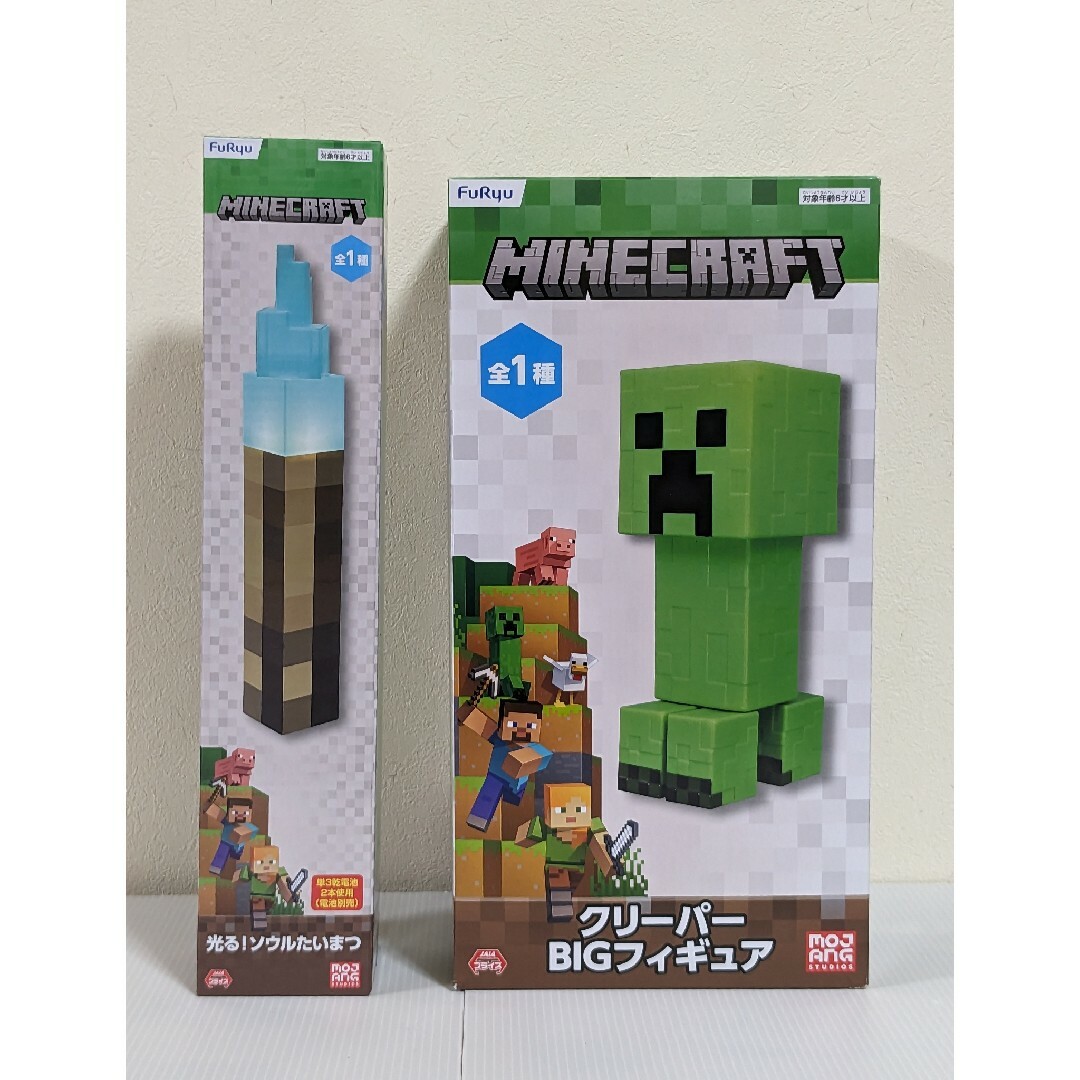 MINECRAFT マインクラフト［ソウルたいまつ、クリーパーBIGフィギュア］-