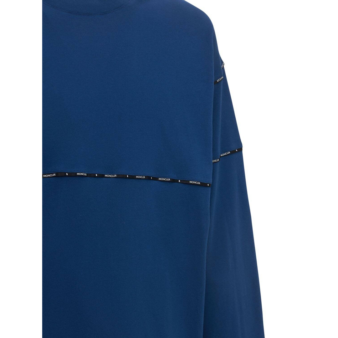 モンクレール MONCLER ロゴワッペン ロンT カットソー Tシャツ 青 L