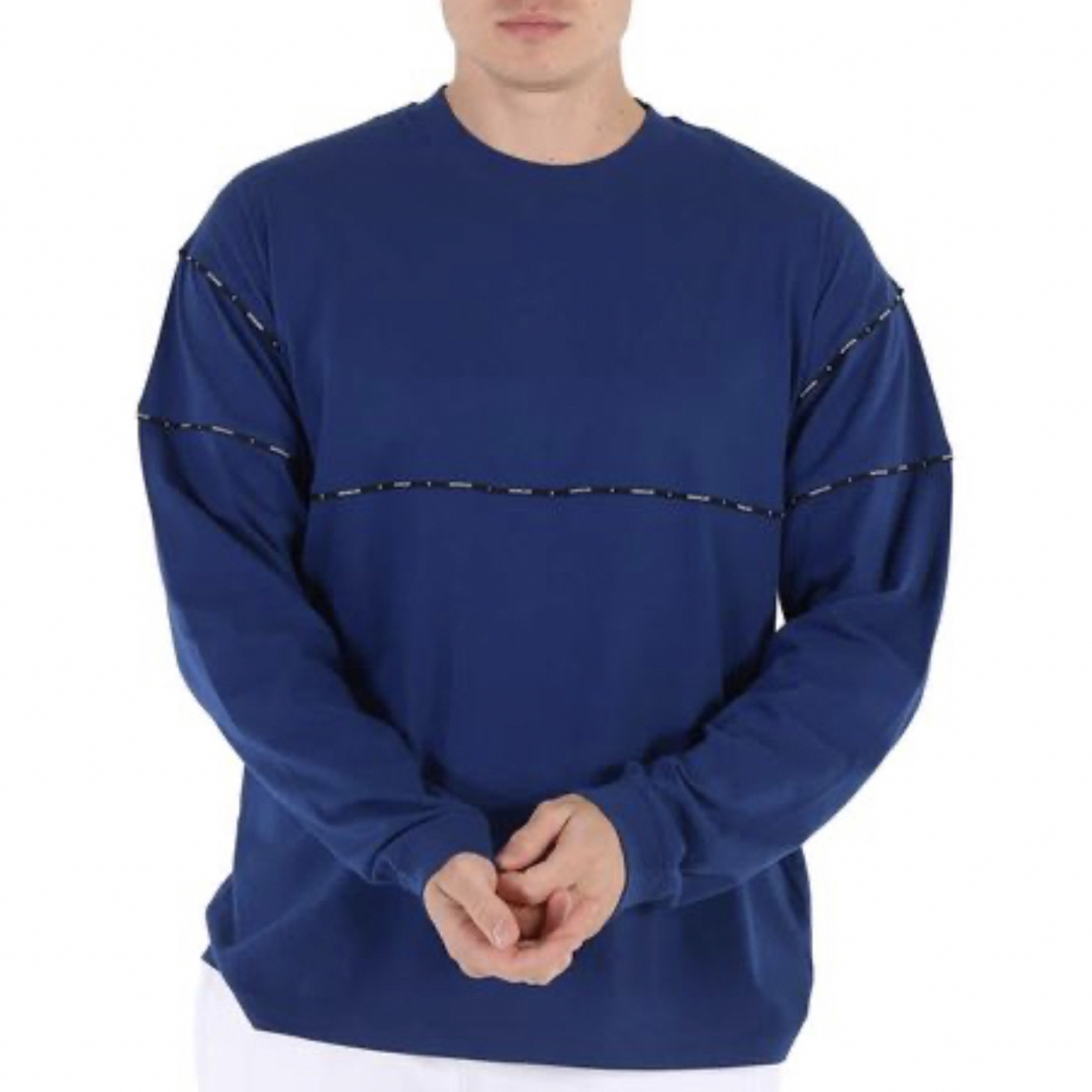 モンクレール MONCLER ロゴワッペン ロンT カットソー Tシャツ 青XL-
