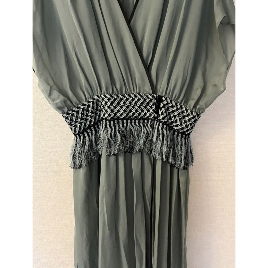 新品 EBONY CHIFFON FRINGE DRESS ワンピース - ロングワンピース