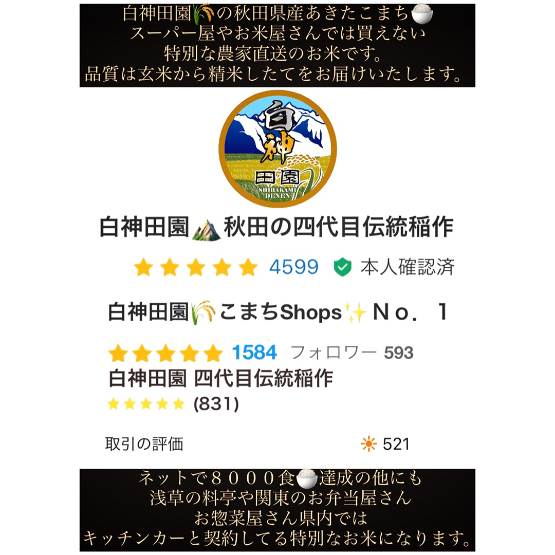 有機米　令和５年産　特別栽培米　新米あきたこまち１０kg　秋田県産　白神田園????｜ラクマ　無洗米も対応の通販　by