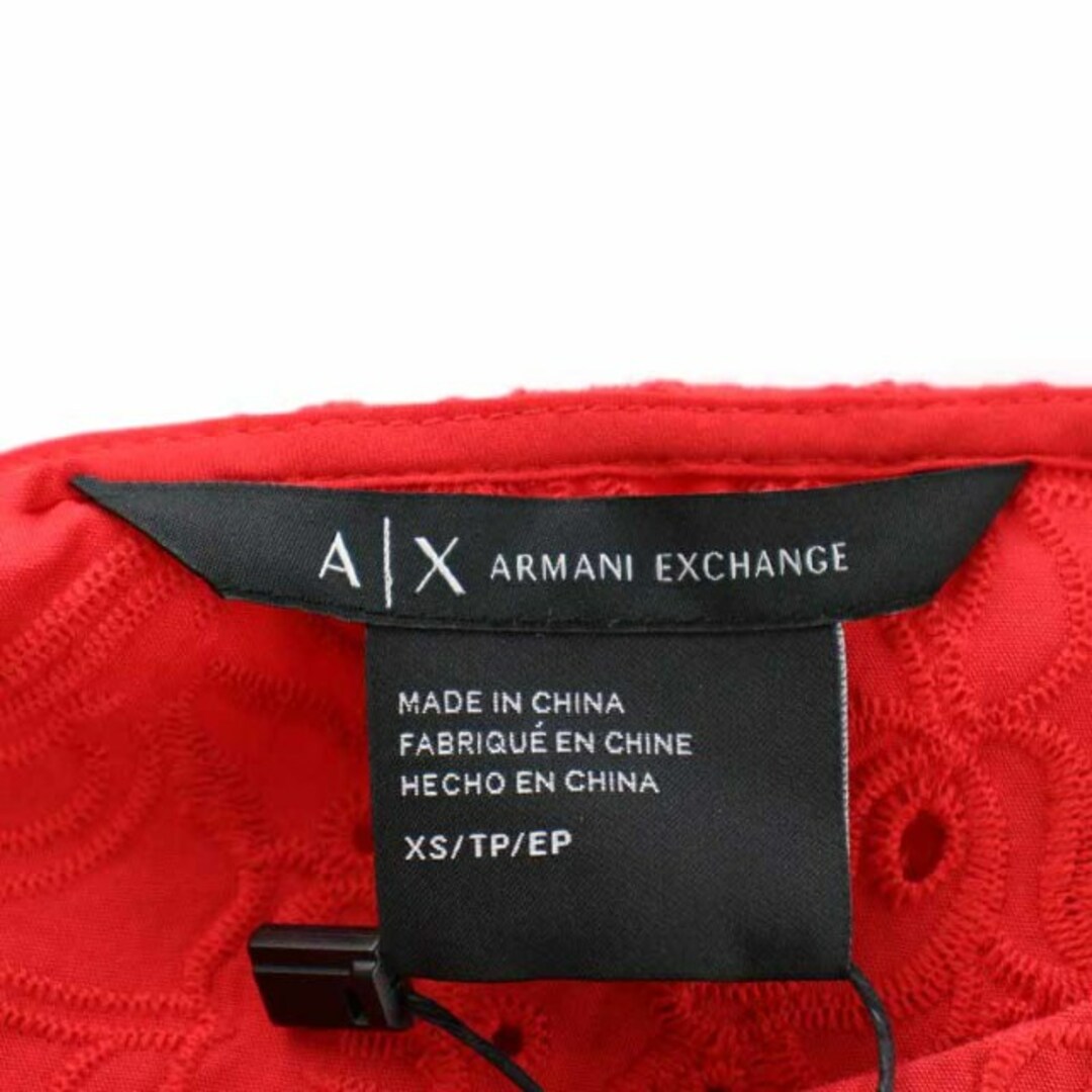 ARMANI EXCHANGE(アルマーニエクスチェンジ)のアルマーニエクスチェンジ ブラウス チュニック レース刺繍 XS 赤 レッド レディースのトップス(シャツ/ブラウス(半袖/袖なし))の商品写真