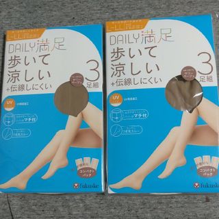 フクスケ(fukuske)の福助 デイリー満足 3足組 × 2セット L～LL(タイツ/ストッキング)