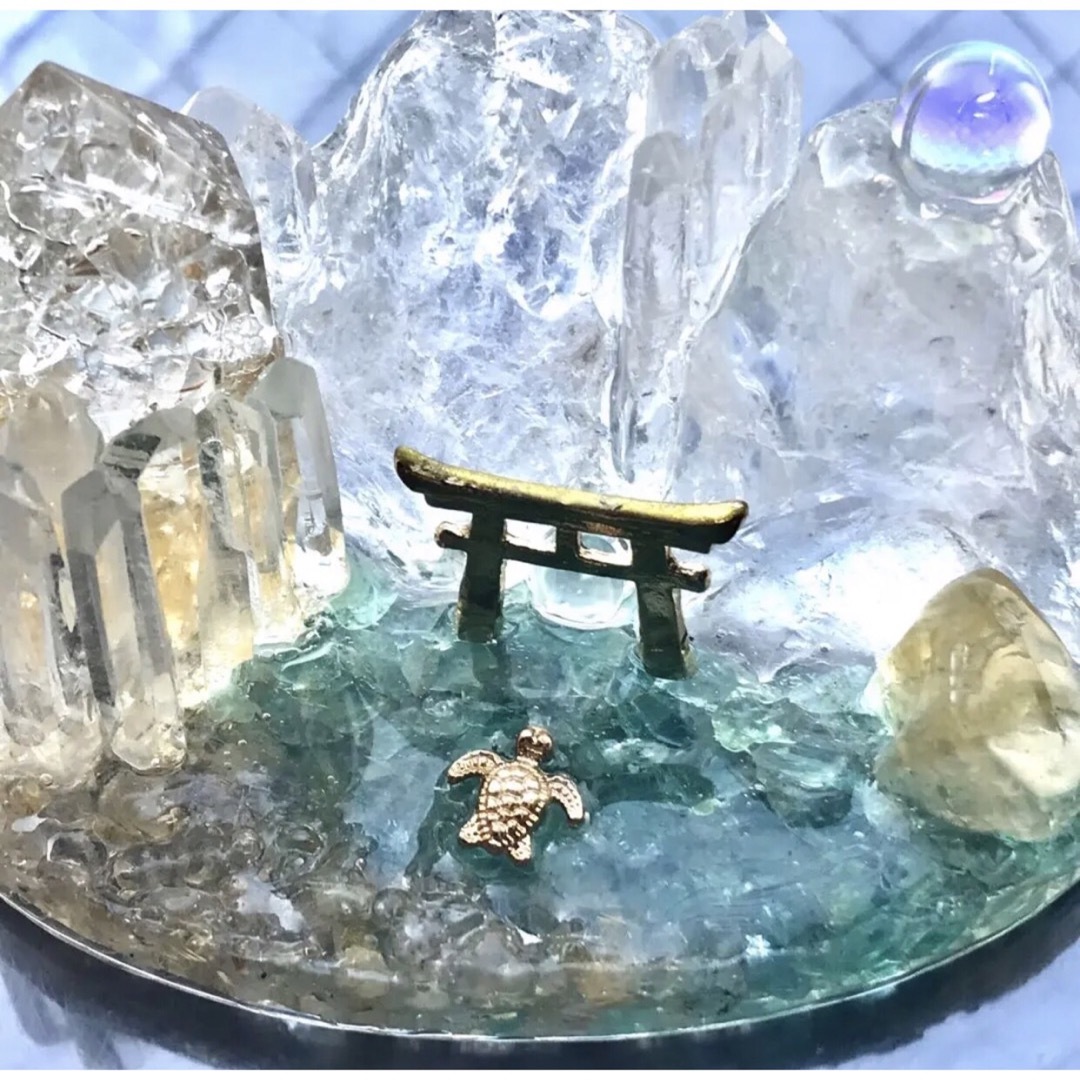 ✨ホヌが帰る穏やかな海✨オルゴナイト✨鳥居✨アパタイト✨シトリン✨ルチル✨水晶✨ 6