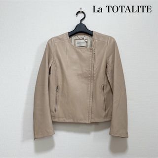 La Totalite ラムレザーノーカラーライダースジャケット