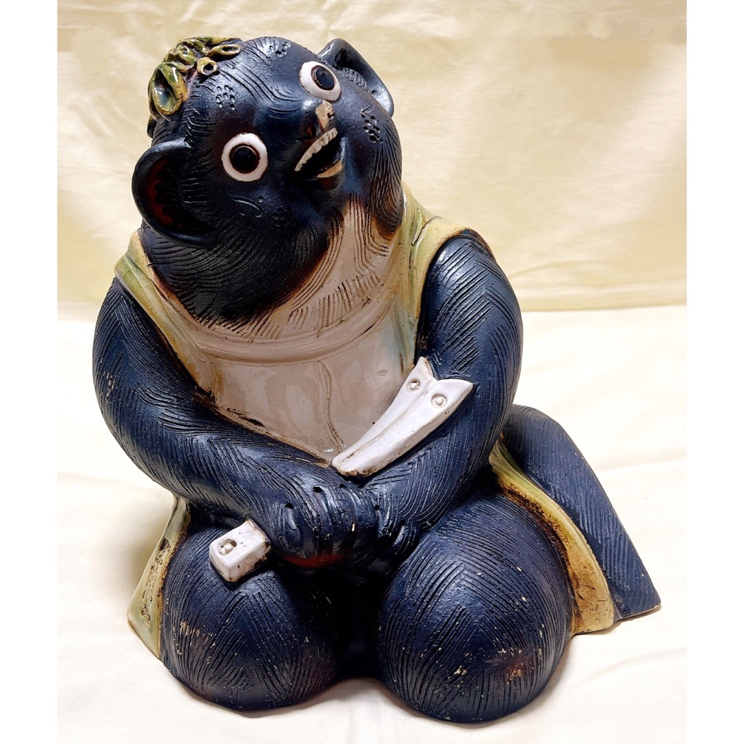 信楽焼 宗陶窯 大きいたぬき狸 置物 縁起物 高さ約32cm | フリマアプリ ラクマ